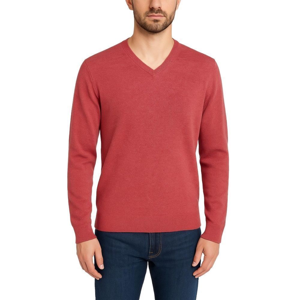J.Crew Red Long Sleeve V-Neck Pullover Sweater Mens Small